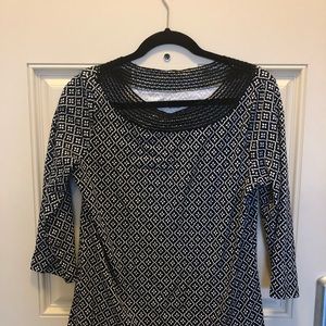 Croft & Barrow Long sleeved Black & White  T-shirt